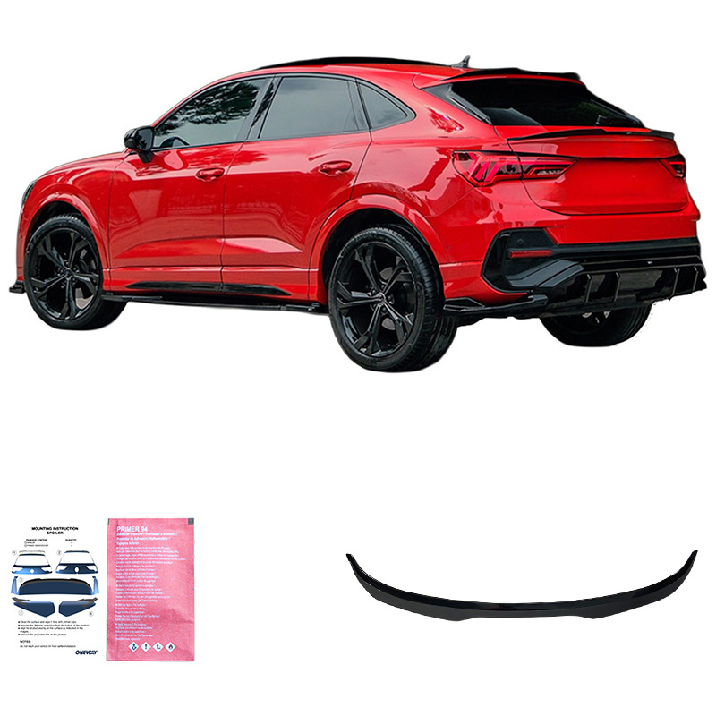 Oneway Dakspoiler (Cap)  Audi Q3 (F3N) Sportback 2019-2025 incl. S-Line/RSQ3 - Glanzend zwart