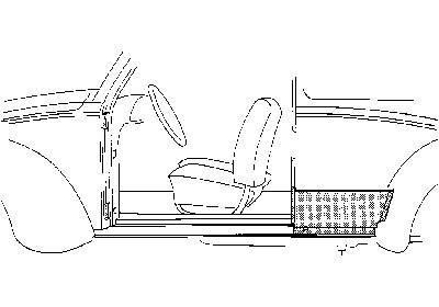 aansluitplaat, links VW Kever