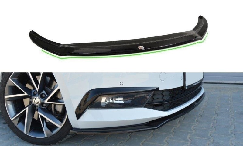 Voorspoiler Skoda Superb 3 Maxton Design glans zwart V.2