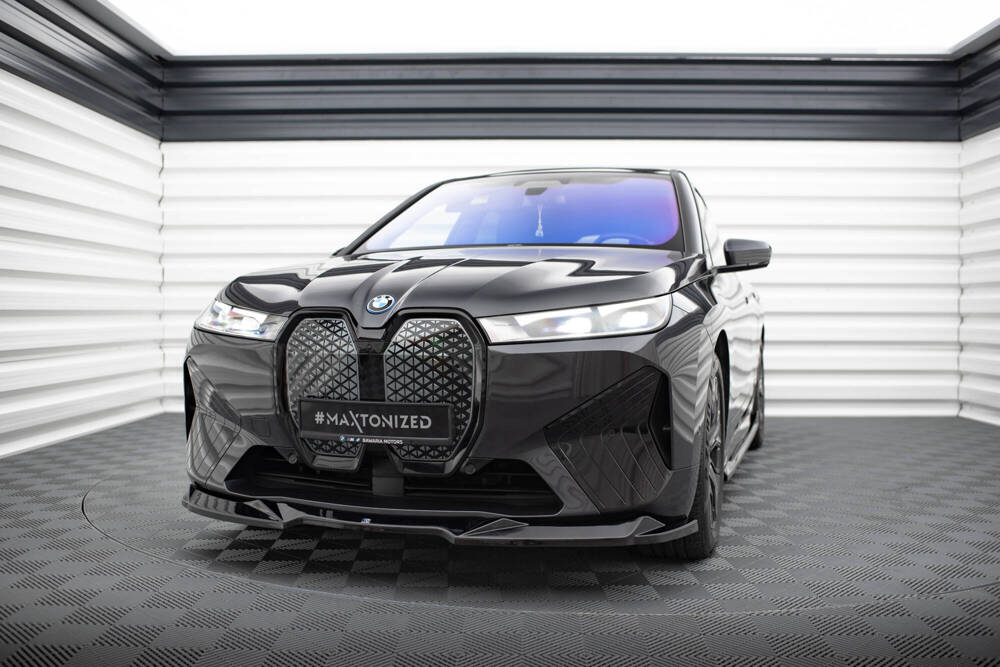 Voorspoiler V.2 BMW iX i20 Maxton Glans Zwart