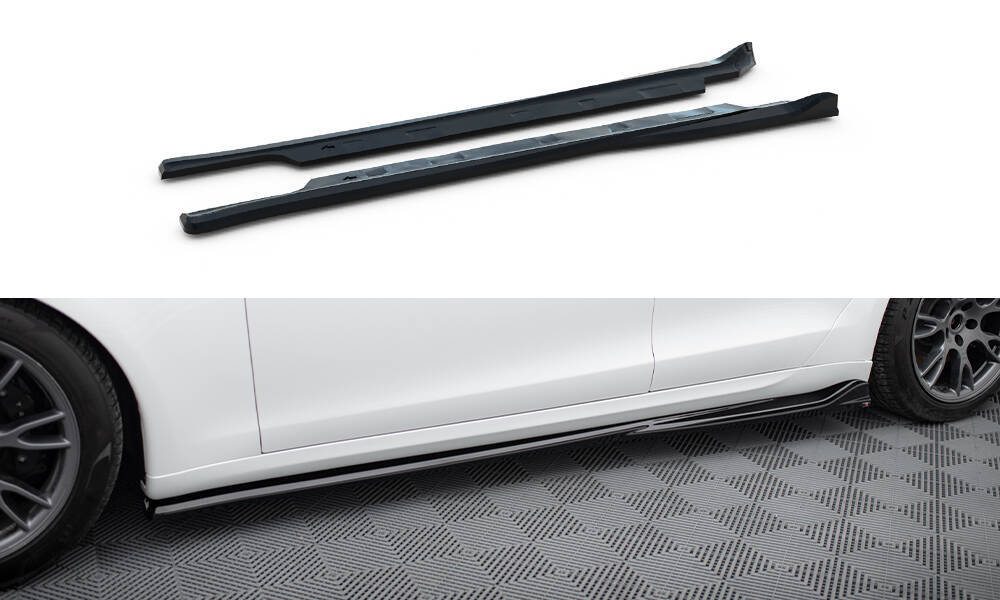 Zijskirts diffusors Tesla Model S Plaid Gloss-Black V1
