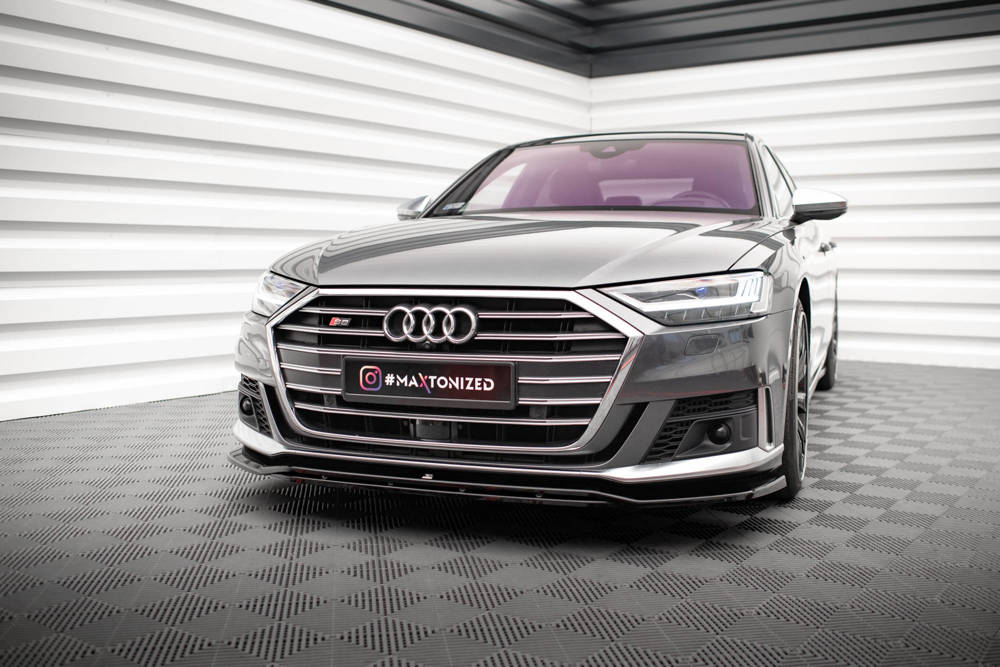 Voorspoiler V.1 Audi A8 S-Line / S8 D5 Maxton Glans Zwart