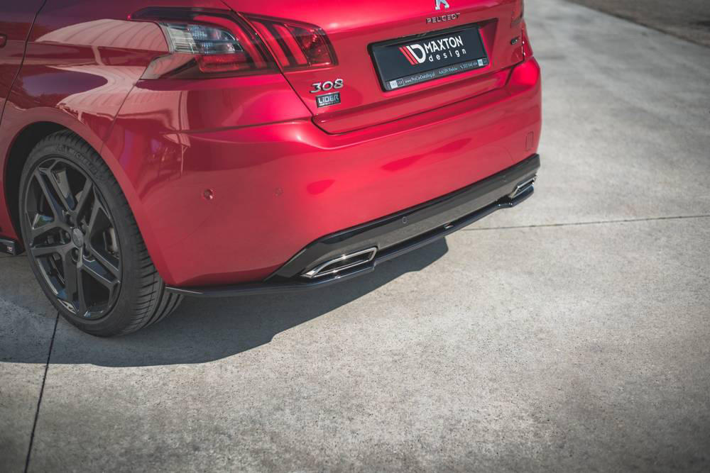 Achter Splitter Peugeot 308 GT MK2 Facelift 18-.. Glans Zwart