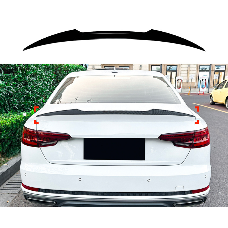 Achterspoiler  Audi A4 (B9) Sedan 2015-2024 (ABS Glanzend zwart)