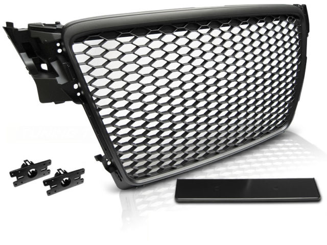 Grill Audi A4 B8 (2007-2012) RS Design Mat Black Embleemloos