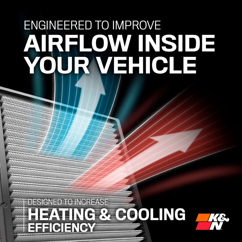 K&N interieurfilter  Audi A4 / A5 / A6 / A7 / A8 / Q5 / Q6 /Q7 / Q8 (incl. S, RS, Quattro, Avant, Sportback varianten) (VF3027)