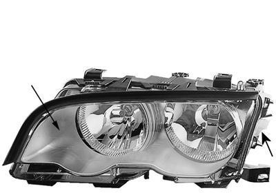 koplamp, H7+H7, incl stelmotor, zilver, links,-09/2001 BMW 3 ser