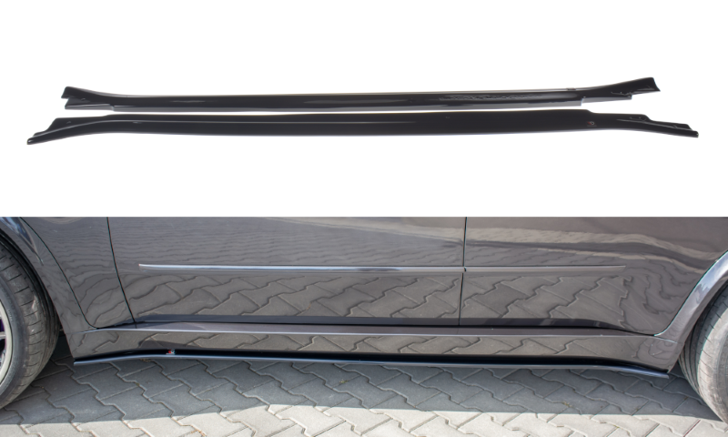 Zijskirts Diffusers BMW X5 E70 Facelift M-Pack Glanzend Zwart