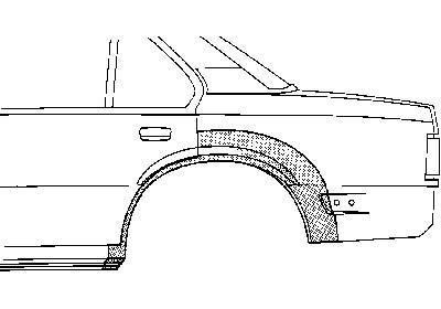 spatbordrand, 4 drs, links Opel Ascona C, 1981-1988