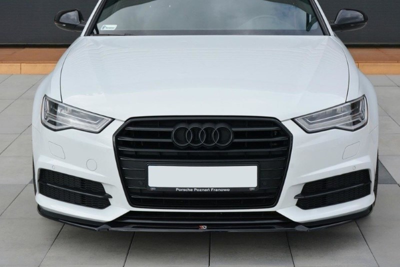 Voorspoiler Audi S6 / A6 S-Line C7 FL V.1 Glanzend Zwart
