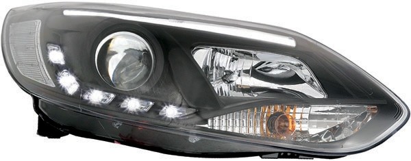 Koplampen Ford Focus 11-14 Tube LED Zwart