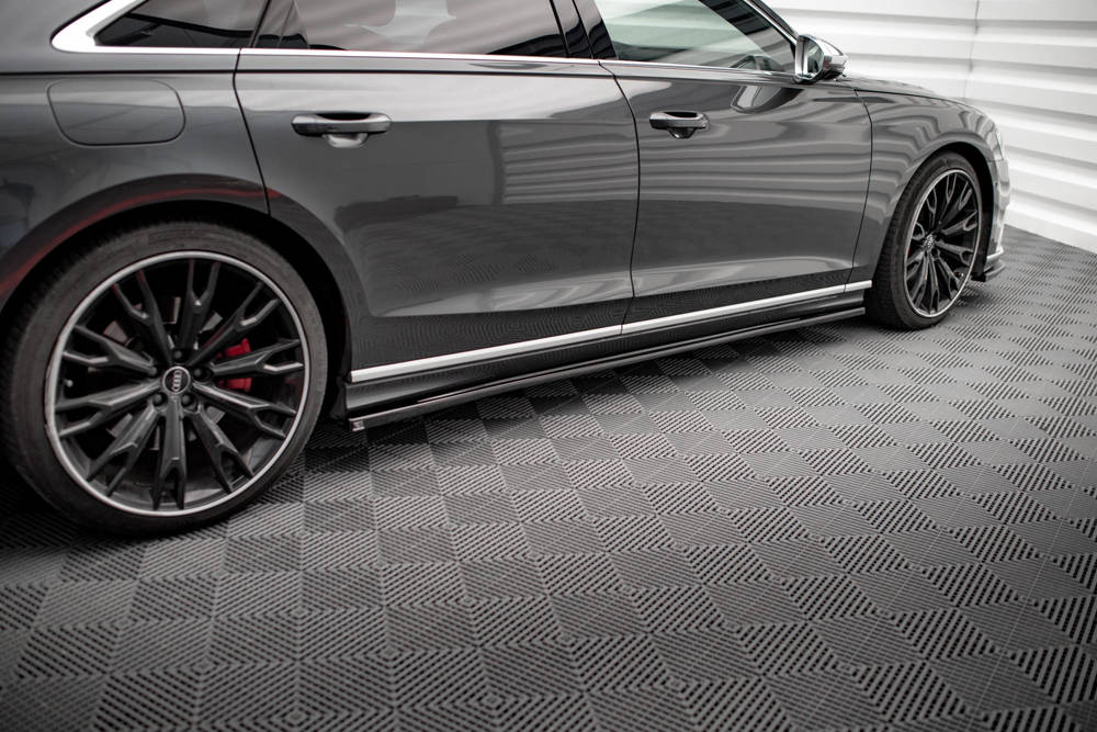 Zijskirts Audi A8 S-Line / S8 D5 Maxton Glans Zwart