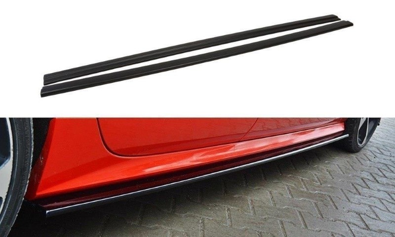 Zijskirt Diffusers Audi S7 / A7 S-Line C7 FL Glanzend Zwart