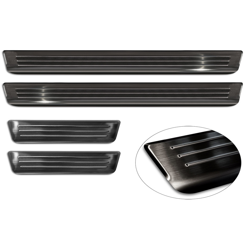 Zwart RVS Instaplijsten  Volkswagen ID.7 2023- & ID.7 Tourer 2024- - 'Lines' - 4-delig
