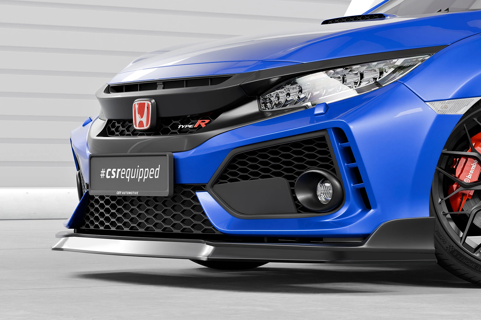 Voorspoiler Honda Civic FK8 Type R glans zwart 2017–