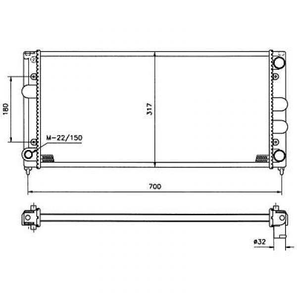 Radiator PASSAT 88-93 630x322 1.6/1.8/1.9D/TD 2.0+I+16V