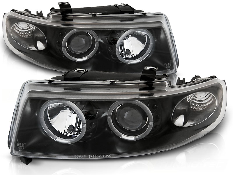 Koplampen Seat Leon/Toledo 99-04 Angel Eyes chroom clear