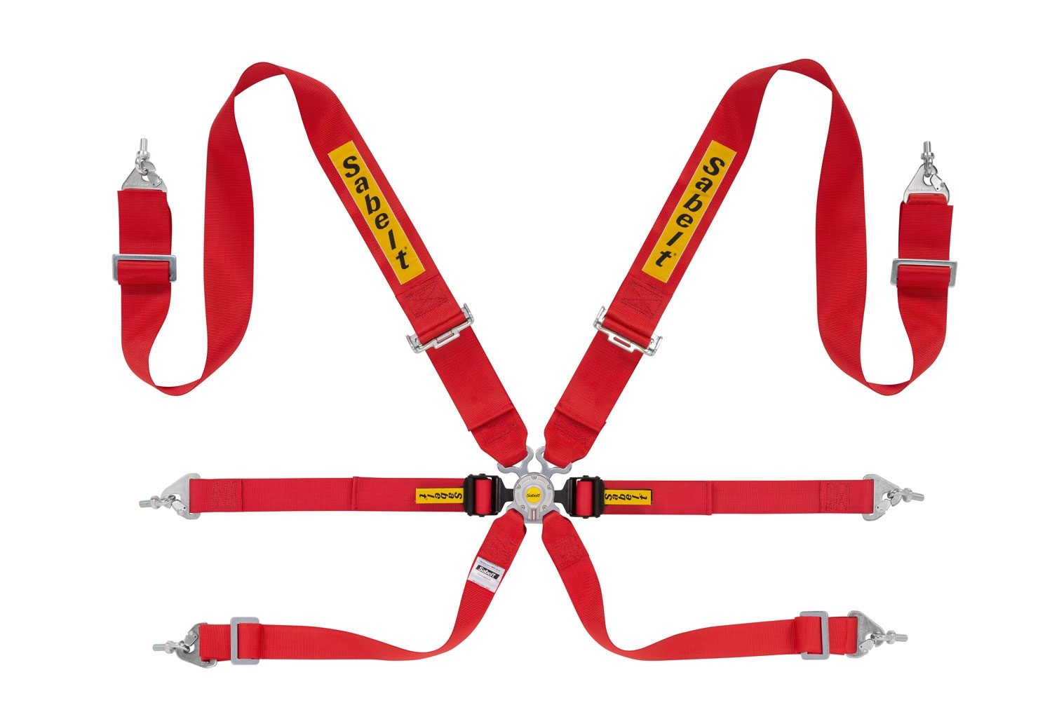 Sabelt Gordel 6 Punts Saloon Steel Rood 3 Inch/ 2 Inch FIA
