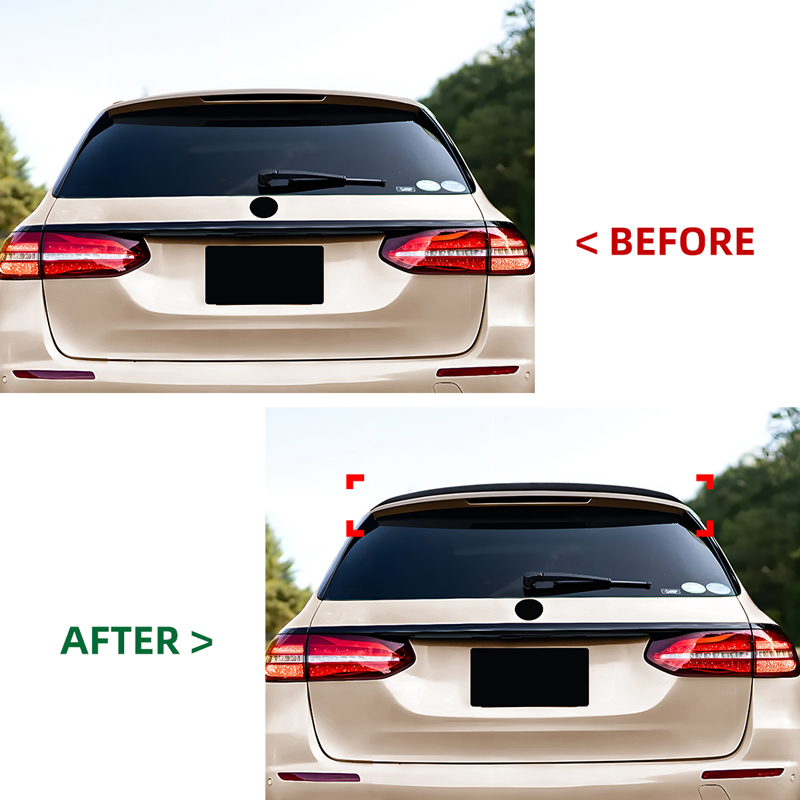 Dakspoiler (Spoiler Cap)  Mercedes E-Klasse W213 Kombi 2016-2023 (ABS Glanzend zwart)