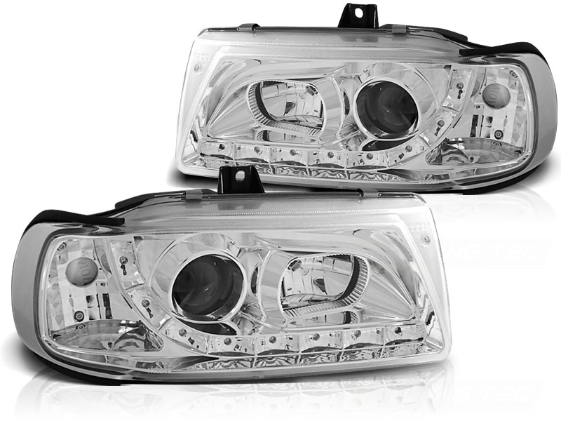 Koplampen Seat Ibiza 6K LED Devil Eyes DRL look chroom
