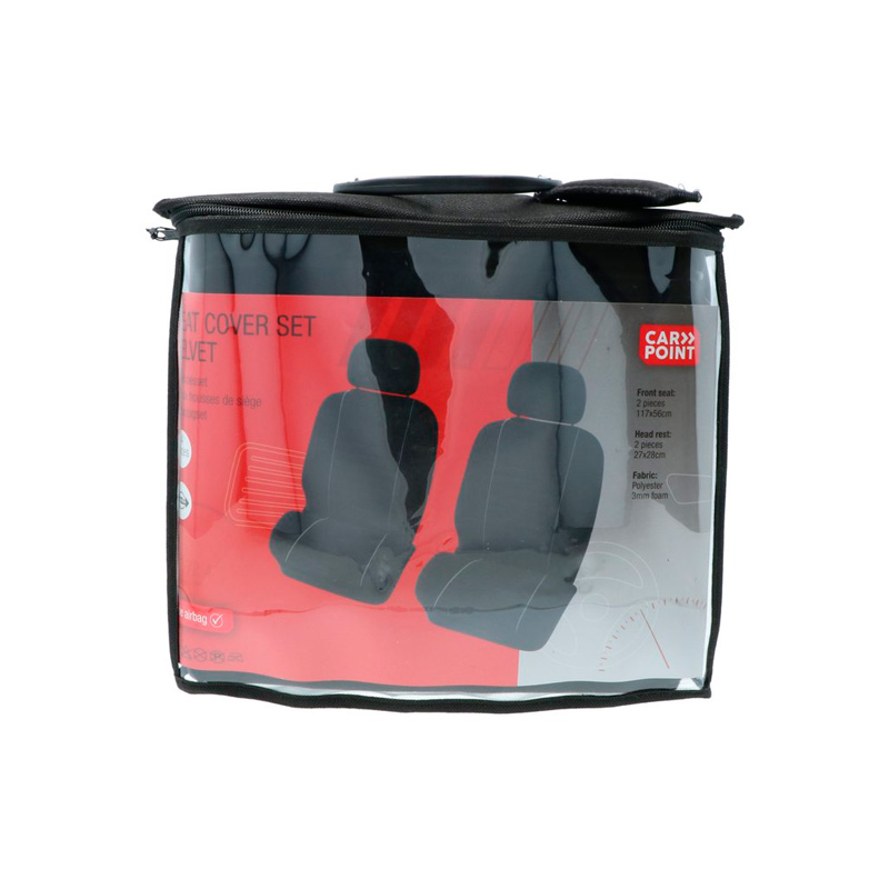 Carpoint Stoelhoesset Universeel Voor Suede 4-Delig - Zwart