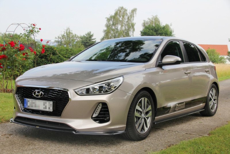 Zijskirts Diffusers Hyundai i30 MK3 Hatchback Glanzend Zwart