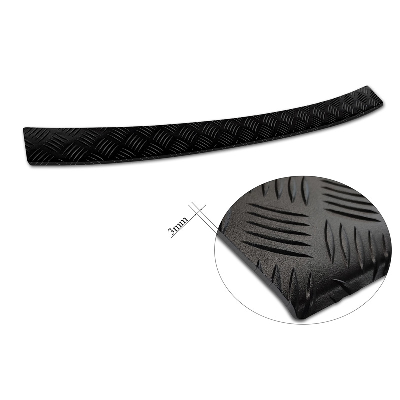 Matzwart Aluminium Achterbumperprotector  Volvo V60 II 2018- incl. Cross Country & R-Design 'Riffled Plate'