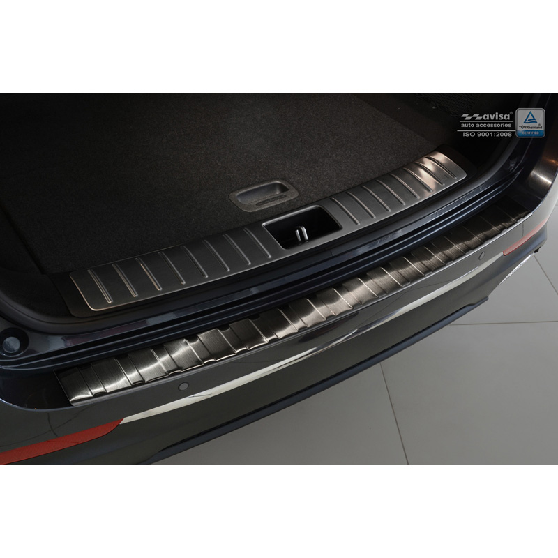 Zwart RVS Achterbumperprotector  Kia Optima Combi 2016- 'Ribs'