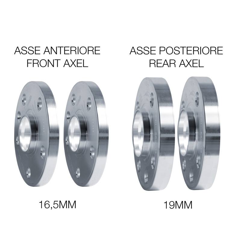 Simoni Racing Aluminium Spoorverbreder Set - 2x16,5mm(VA) - 2x19mm(AA) (Naaf 60,1mm) inclusief wielbouten -  Renault diversen
