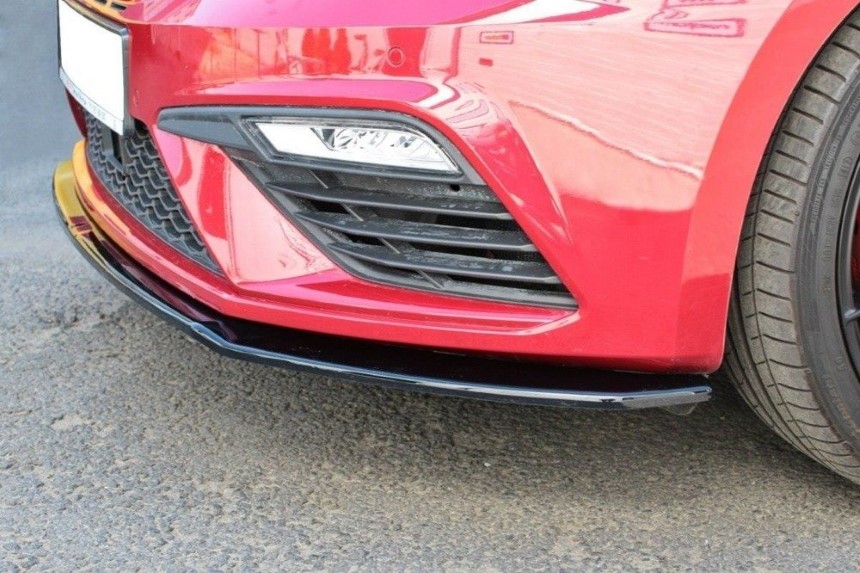 Voorspoiler Seat Leon FR 5F Maxton Design glans zwart V.2