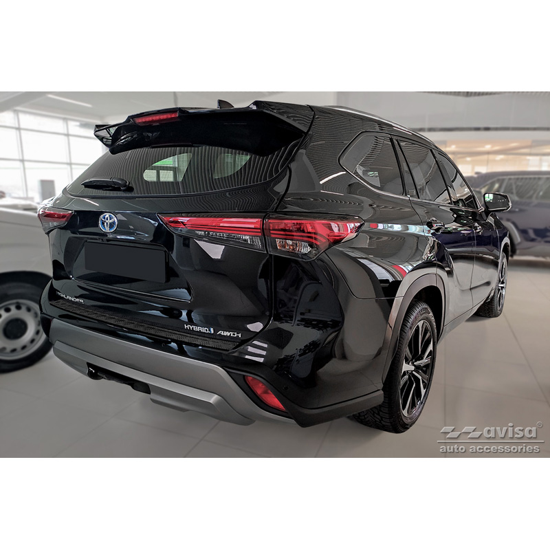 Matzwart Aluminium Achterbumperprotector  Toyota Highlander IV (XU70) 2020- 'Riffled Plate'