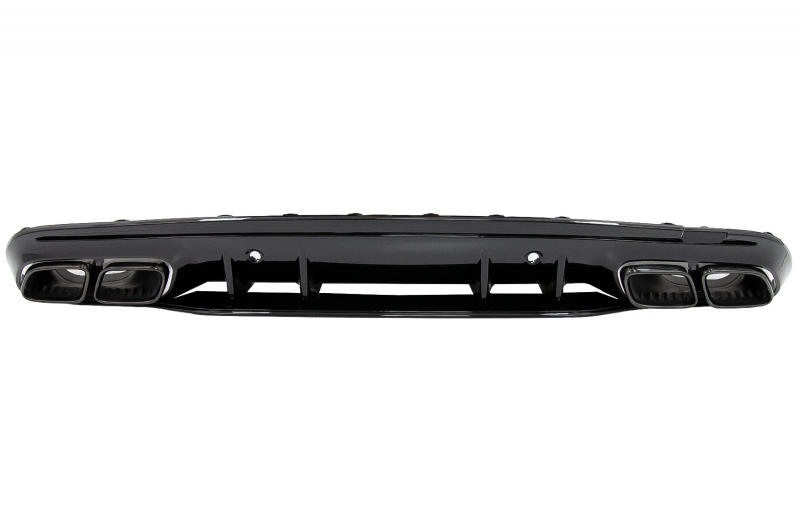 Achterbumper Diffusor Mercedes W205 C-Klasse C63S Design Zwarte Tips AMG Sport Line