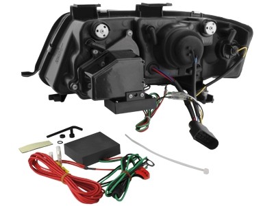 Koplampen Audi A6 4B 97-01 Devil Eyes real DRL LED Zwart