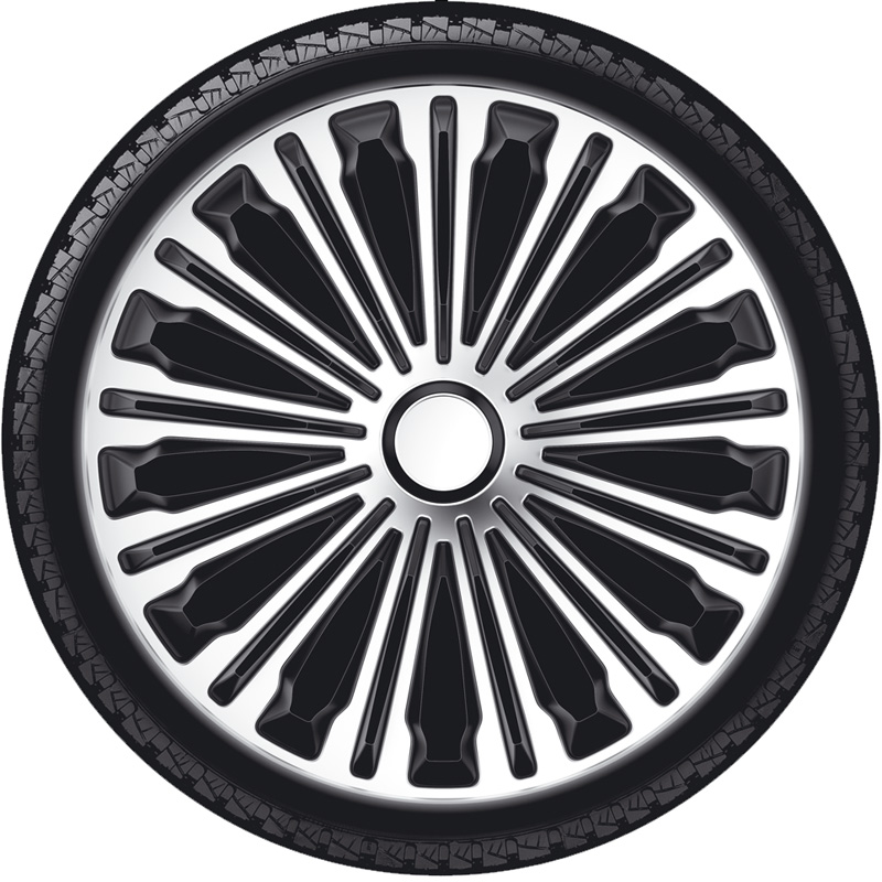 4-Delige Wieldoppenset Volante 17-inch zilver/zwart