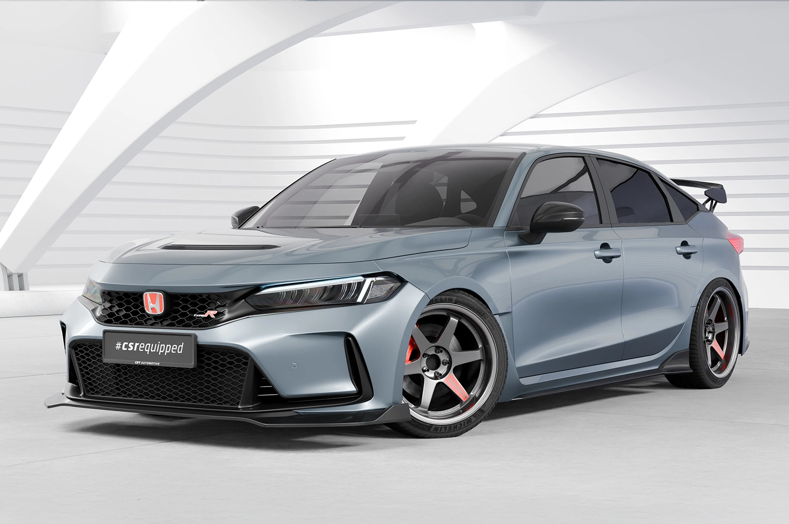 Voorspoiler Honda Civic (FL5) Type R glans zwart