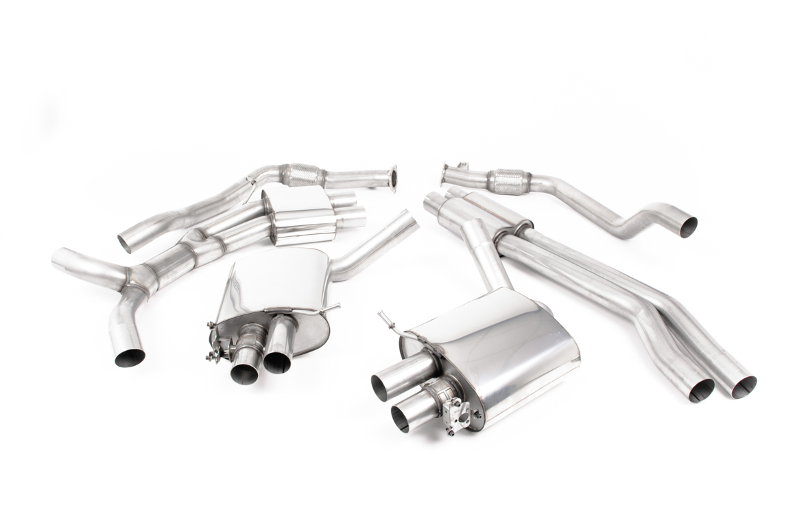 Milltek Cat-back Audi RS5 B9 2.9 V6 turbo coupe Resonated with Burnt Titanium Oval Trims
