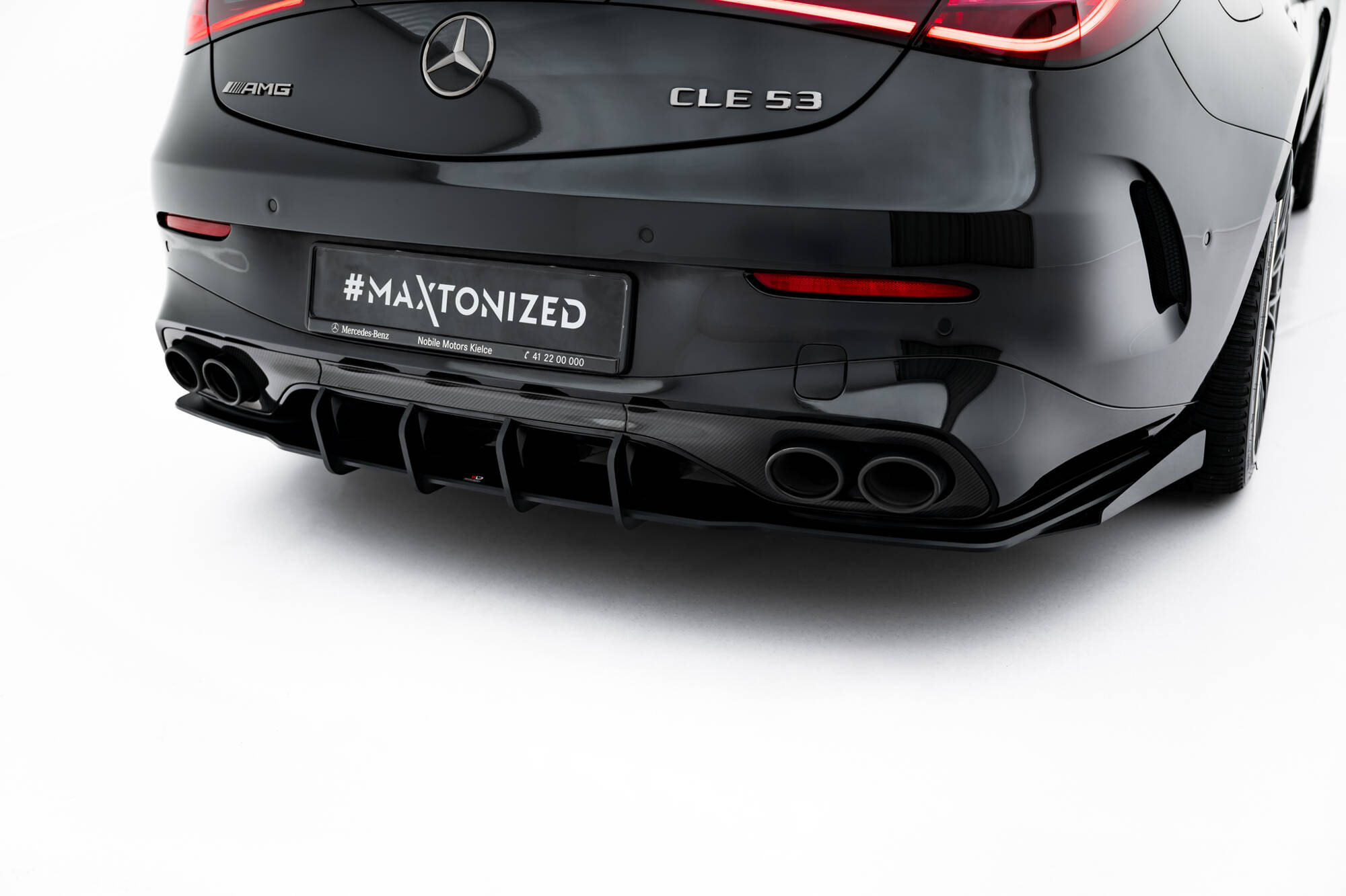 Street Pro Achter Diffuser + Flaps Mercedes-AMG CLE 53 C236 Maxton Glanzend zwart