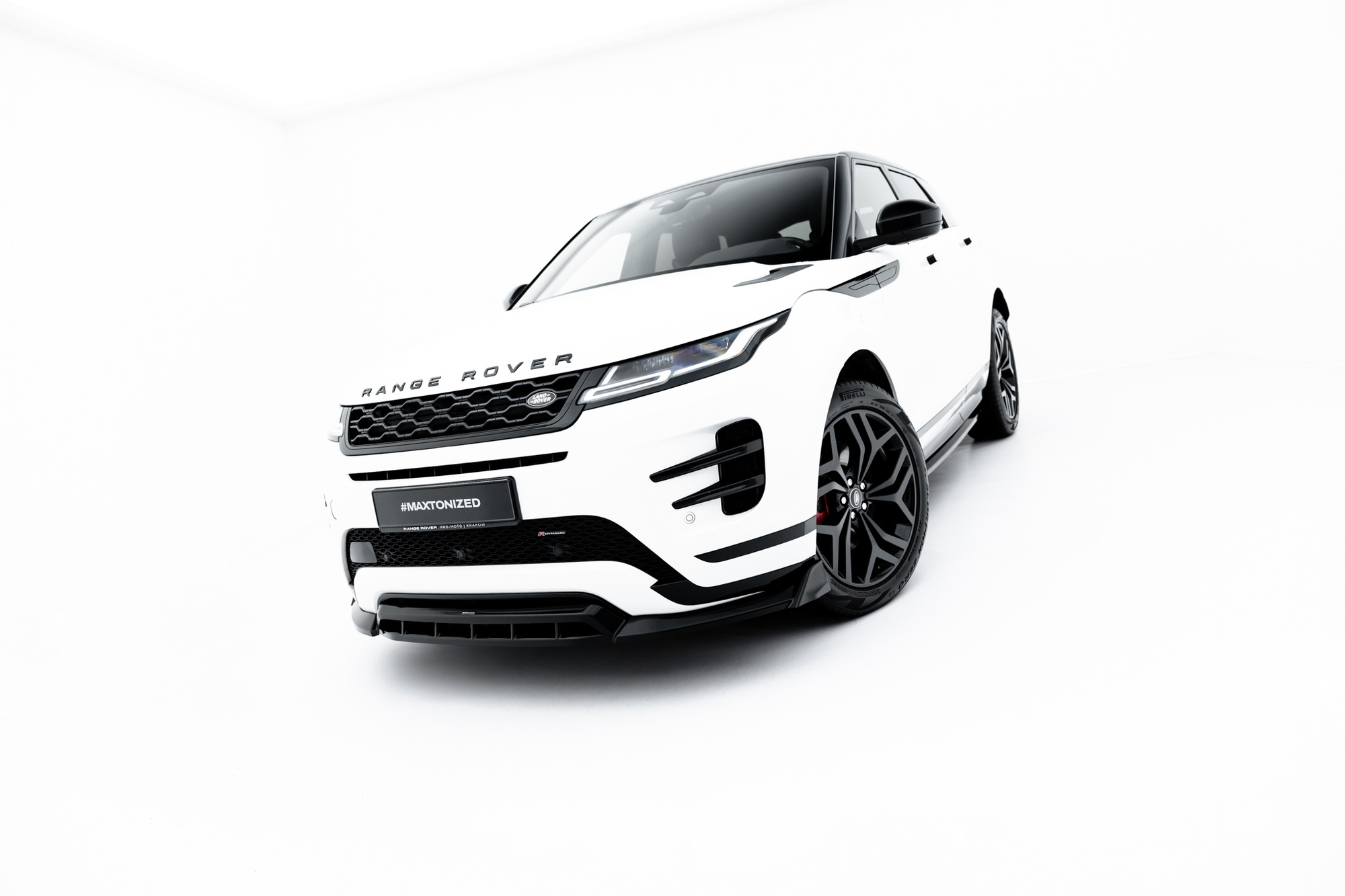 Voorspoiler Land Rover Range Rover Evoque Dynamic Mk2 (2018–2023) Glans Zwart