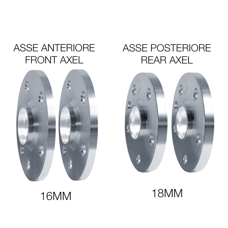 Simoni Racing Aluminium Spoorverbreder Set - 2x16mm(VA) - 2x18mm(AA) (Naaf 72,6mm) inclusief wielbouten -  BMW diversen