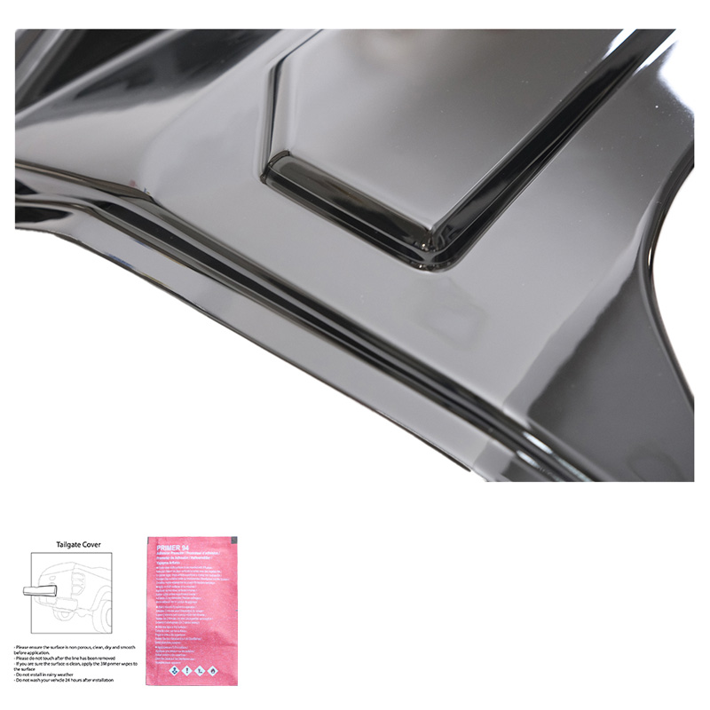 Achterklepcover  Ford Ranger T9 2022- - Glanzend zwart
