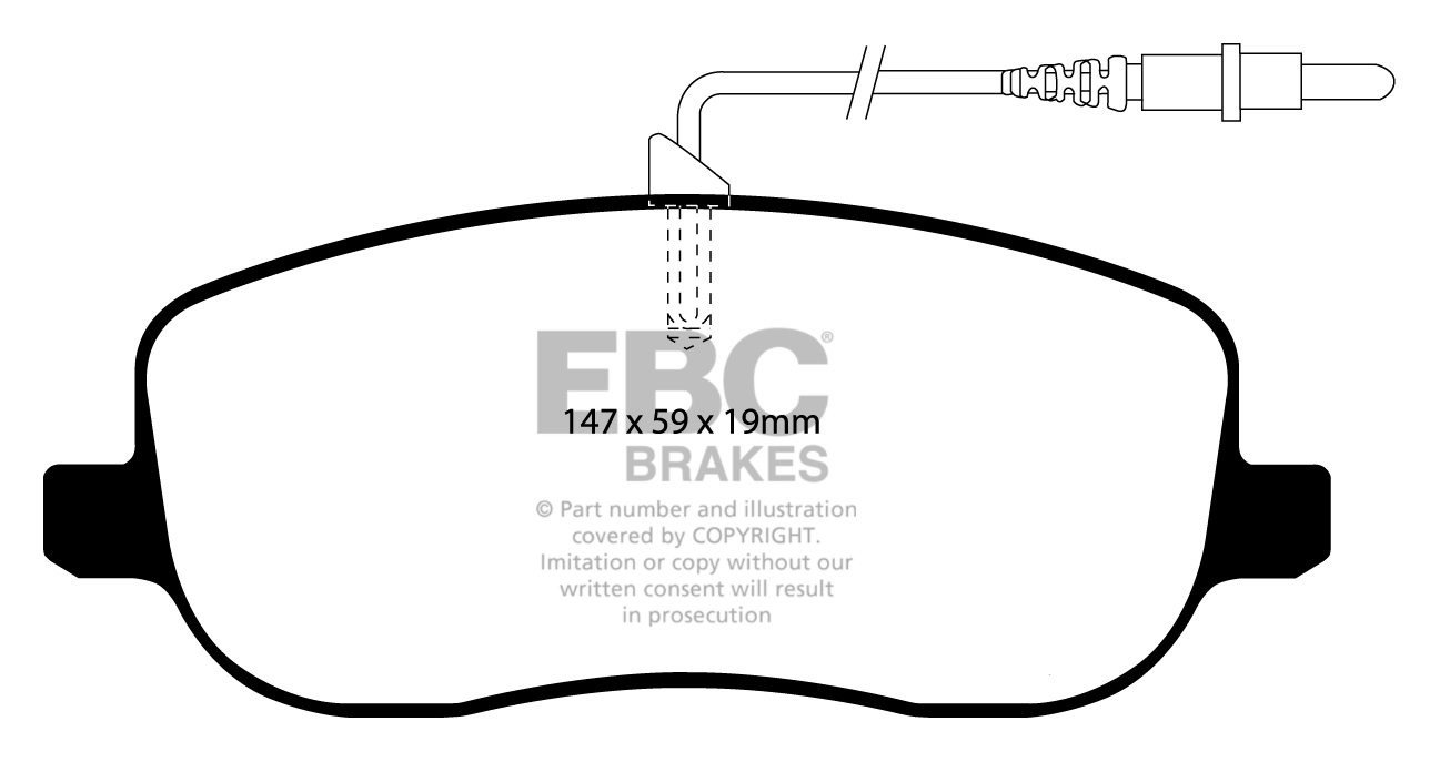EBC Brakes FIAT Ulysse 2.2 TD 2003-2006 Remblokken voorzijde gre
