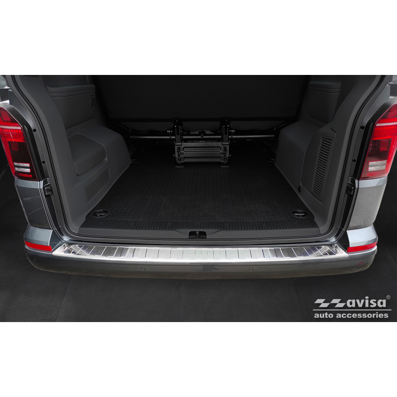 RVS Achterbumperprotector  Volkswagen Caravelle T6 2015- & FL 2019- (met achterklep) 'Ribs'