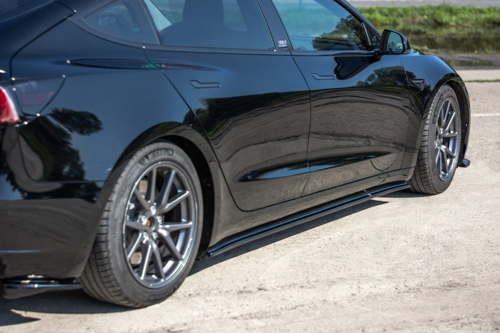 Zijskirts Tesla Model 3 Glans Zwart