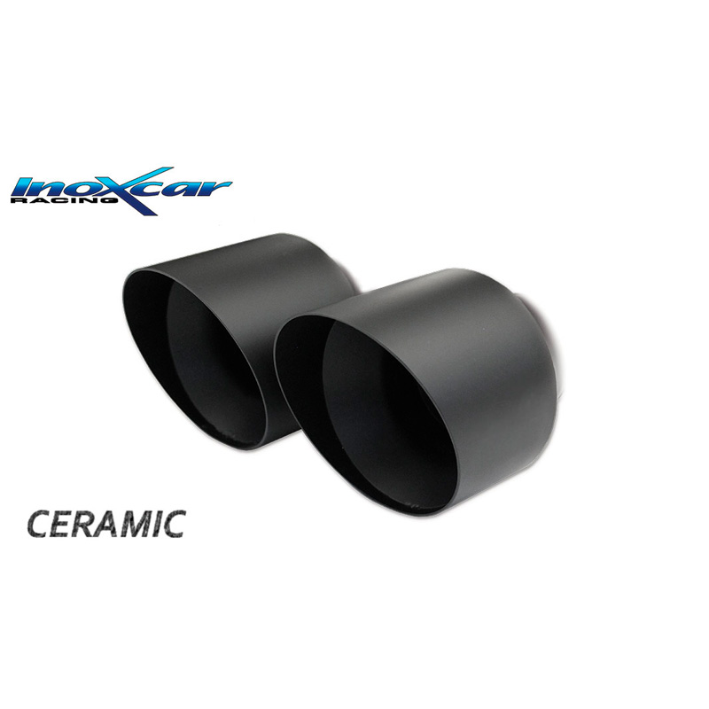 100% RVS Sportuitlaat  Volkswagen Scirocco 1.4 TSI 160pk 2008- Ø 55 2x80mm Ceramic Black