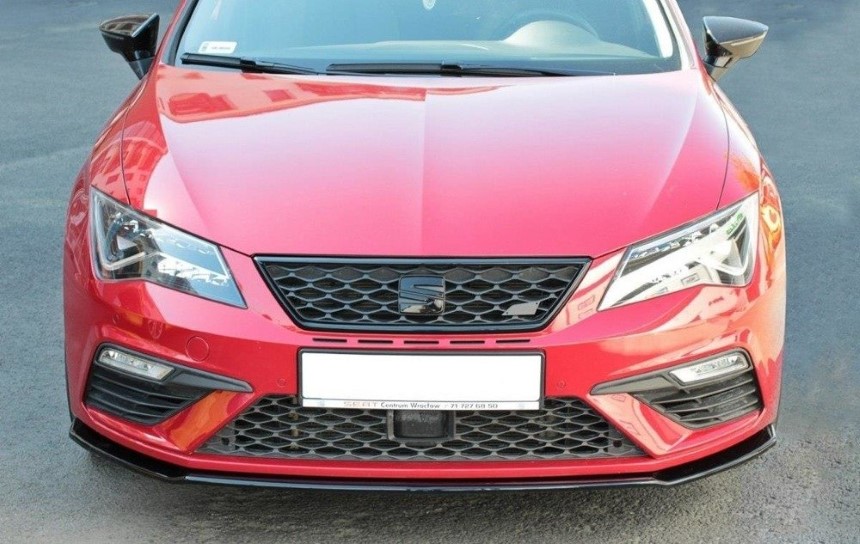 Voorspoiler Seat Leon FR 5F Maxton Design glans zwart V.2