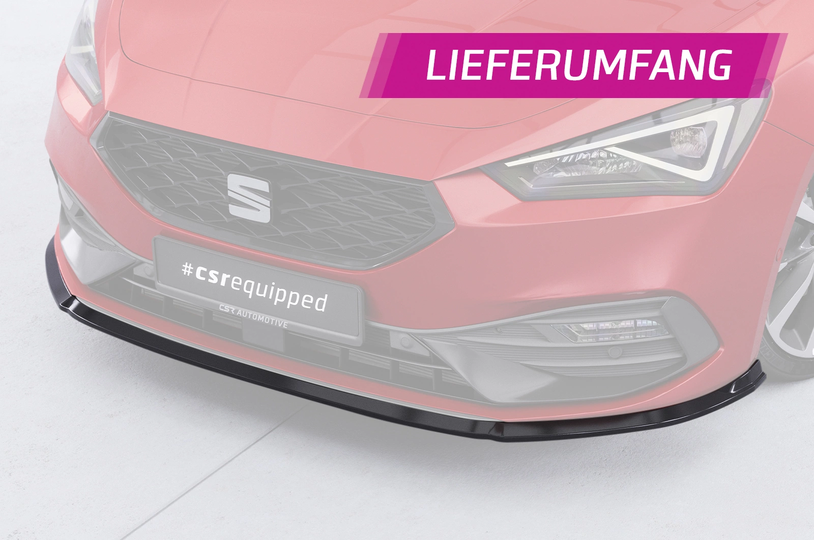 Voorspoiler Seat Leon 4 (Typ KL) Glans Zwart – CSR Automotive