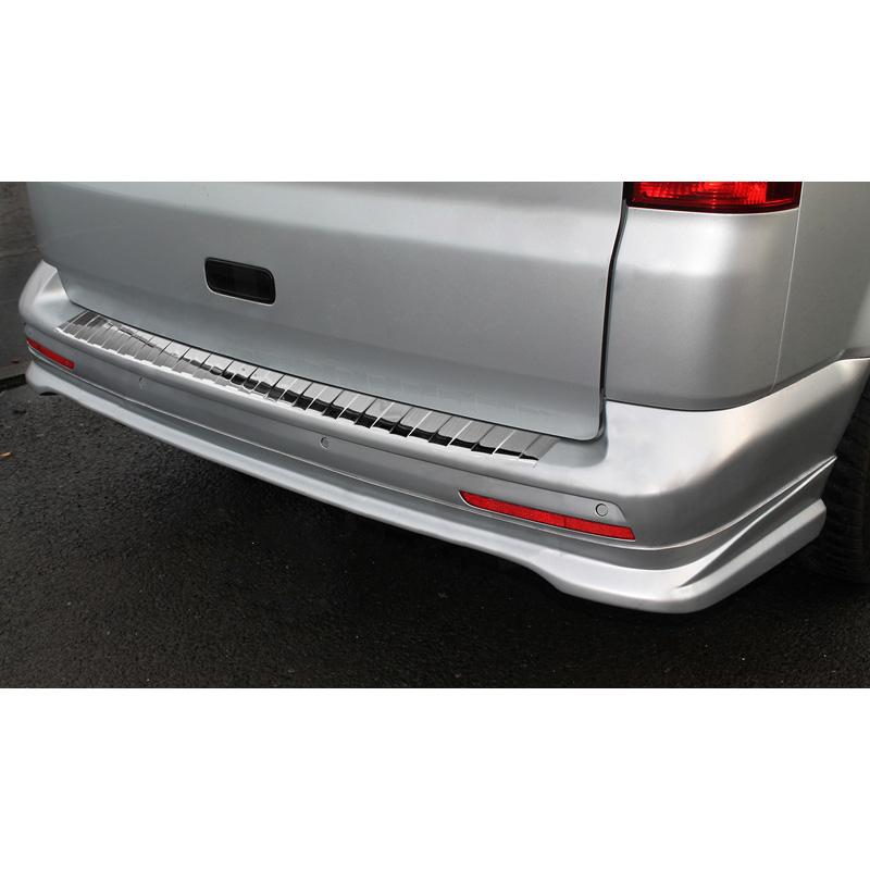 RVS Achterbumperprotector  VW Transporter T5 2003-2015 (alle) & T6 2015- / FL 2019- (met achterdeuren) 'Ribs'
