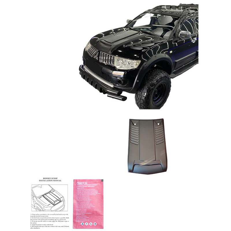 Motorkapluchtinlaat (Scoop)  Mitsubishi L200 Triton 4 2007-2014 - Matzwart