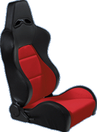 Sportstoel "Eco Black/Red" PVC Zwart/Rood