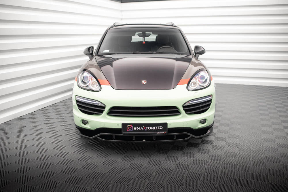 Voorspoiler Porsche Cayenne MK2 Maxton Glans Zwart